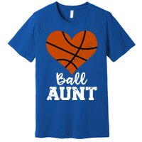 Ball Aunt Heart Funny Basketball Aunt Gift Premium T-Shirt