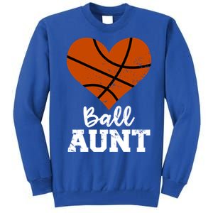 Ball Aunt Heart Funny Basketball Aunt Gift Tall Sweatshirt