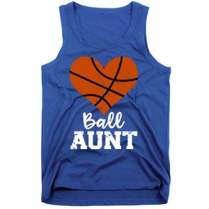 Ball Aunt Heart Funny Basketball Aunt Gift Tank Top