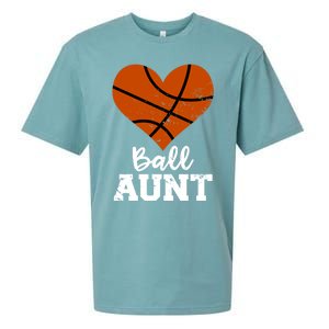 Ball Aunt Heart Funny Basketball Aunt Gift Sueded Cloud Jersey T-Shirt