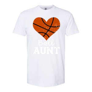 Ball Aunt Heart Funny Basketball Aunt Gift Softstyle CVC T-Shirt