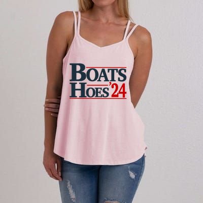 Boats And Hoes 2024 Election Funny Women's Strappy Tank