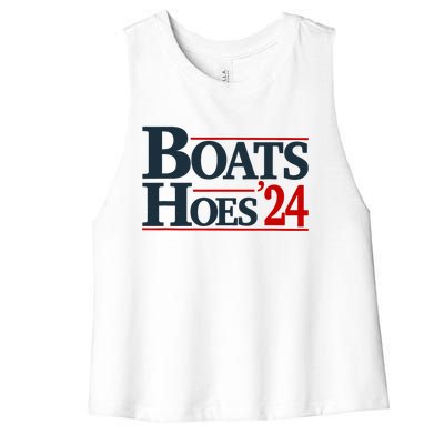 Boats And Hoes 2024 Election Funny Women's Racerback Cropped Tank