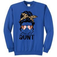 Ball Aunt Heart Messy Bun Football Baseball Aunt Funny Gift Sweatshirt