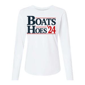 Boats And Hoes 2024 Election Funny Womens Cotton Relaxed Long Sleeve T-Shirt