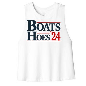 Boats And Hoes 2024 Election Funny Women's Racerback Cropped Tank