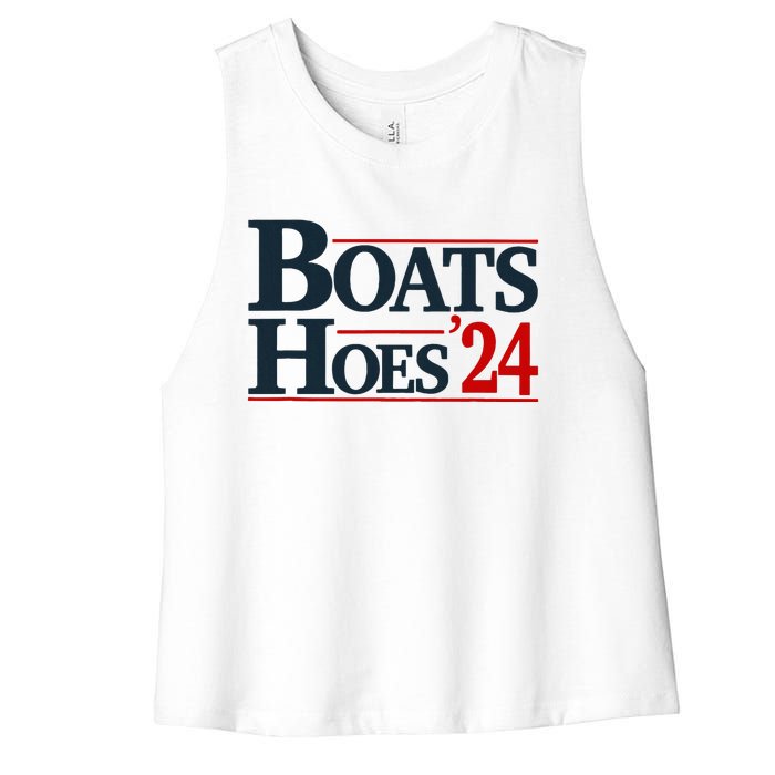 Boats And Hoes 2024 Election Funny Women's Racerback Cropped Tank