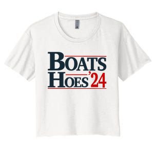 Boats And Hoes 2024 Election Funny Women's Crop Top Tee