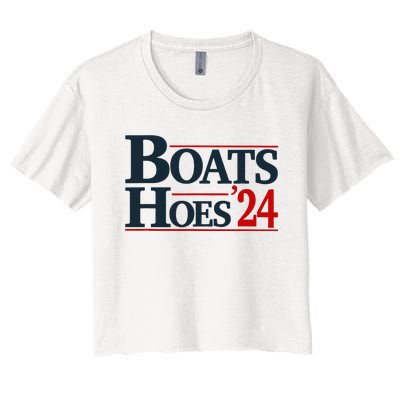 Boats And Hoes 2024 Election Funny Women's Crop Top Tee