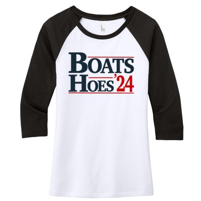 Boats And Hoes 2024 Election Funny Women's Tri-Blend 3/4-Sleeve Raglan Shirt