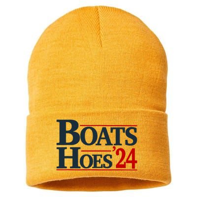 Boats And Hoes 2024 Election Funny Sustainable Knit Beanie