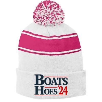 Boats And Hoes 2024 Election Funny Stripe Pom Pom Beanie