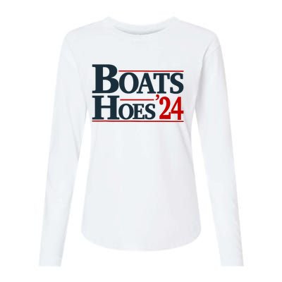 Boats And Hoes 2024 Election Funny Womens Cotton Relaxed Long Sleeve T-Shirt