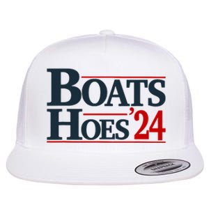 Boats And Hoes 2024 Election Funny Flat Bill Trucker Hat