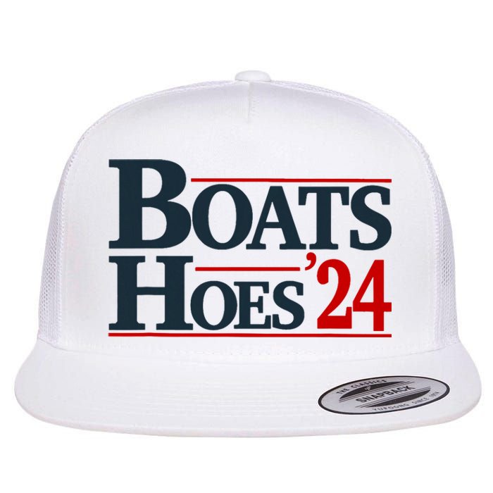 Boats And Hoes 2024 Election Funny Flat Bill Trucker Hat