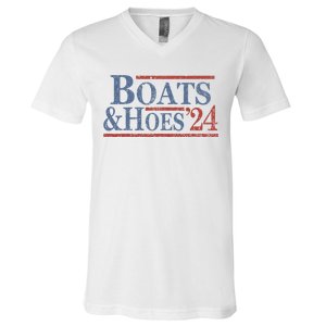 Boats And Hoes 2024 Election V-Neck T-Shirt