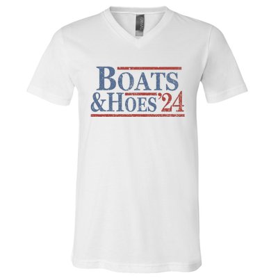 Boats And Hoes 2024 Election V-Neck T-Shirt