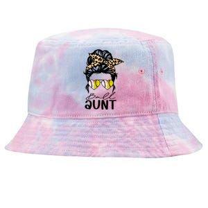 Ball Aunt Heart Messy Bun Softball Baseball Aunt Gift Tie-Dyed Bucket Hat