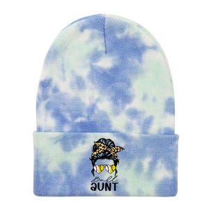 Ball Aunt Heart Messy Bun Softball Baseball Aunt Gift Tie Dye 12in Knit Beanie