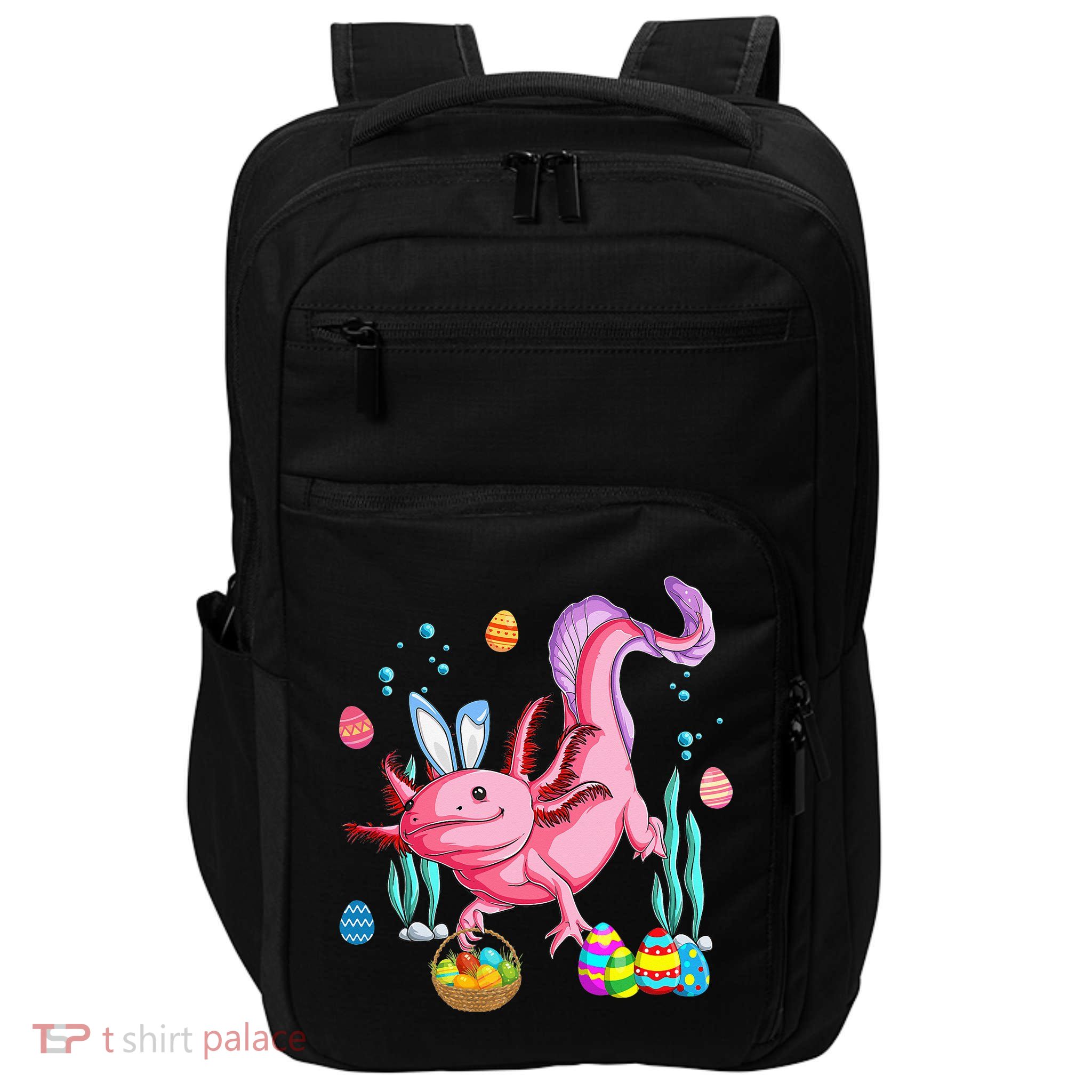 Bunny Axolotl Hunting Easter Eggs Basket Costume Impact Tech Backpack