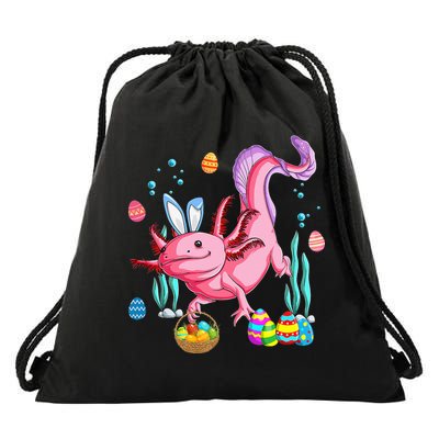 Bunny Axolotl Hunting Easter Eggs Basket Costume Drawstring Bag