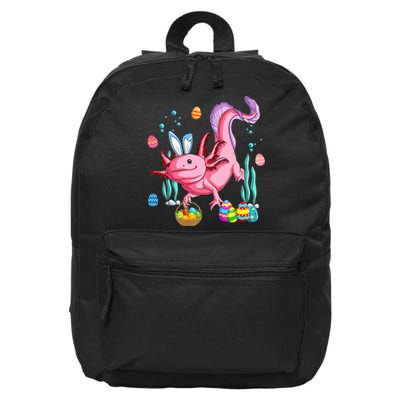 Bunny Axolotl Hunting Easter Eggs Basket Costume 16 in Basic Backpack