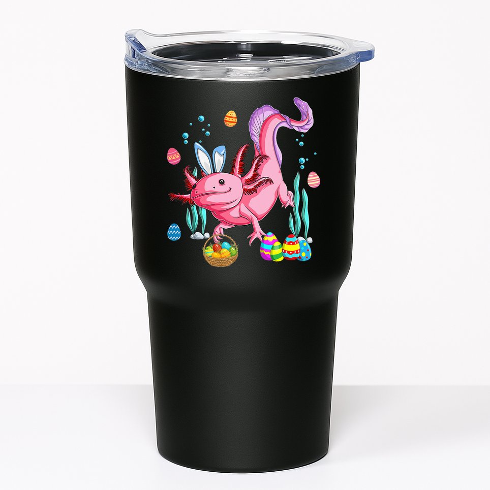 Bunny Axolotl Hunting Easter Eggs Basket Costume Tumbler