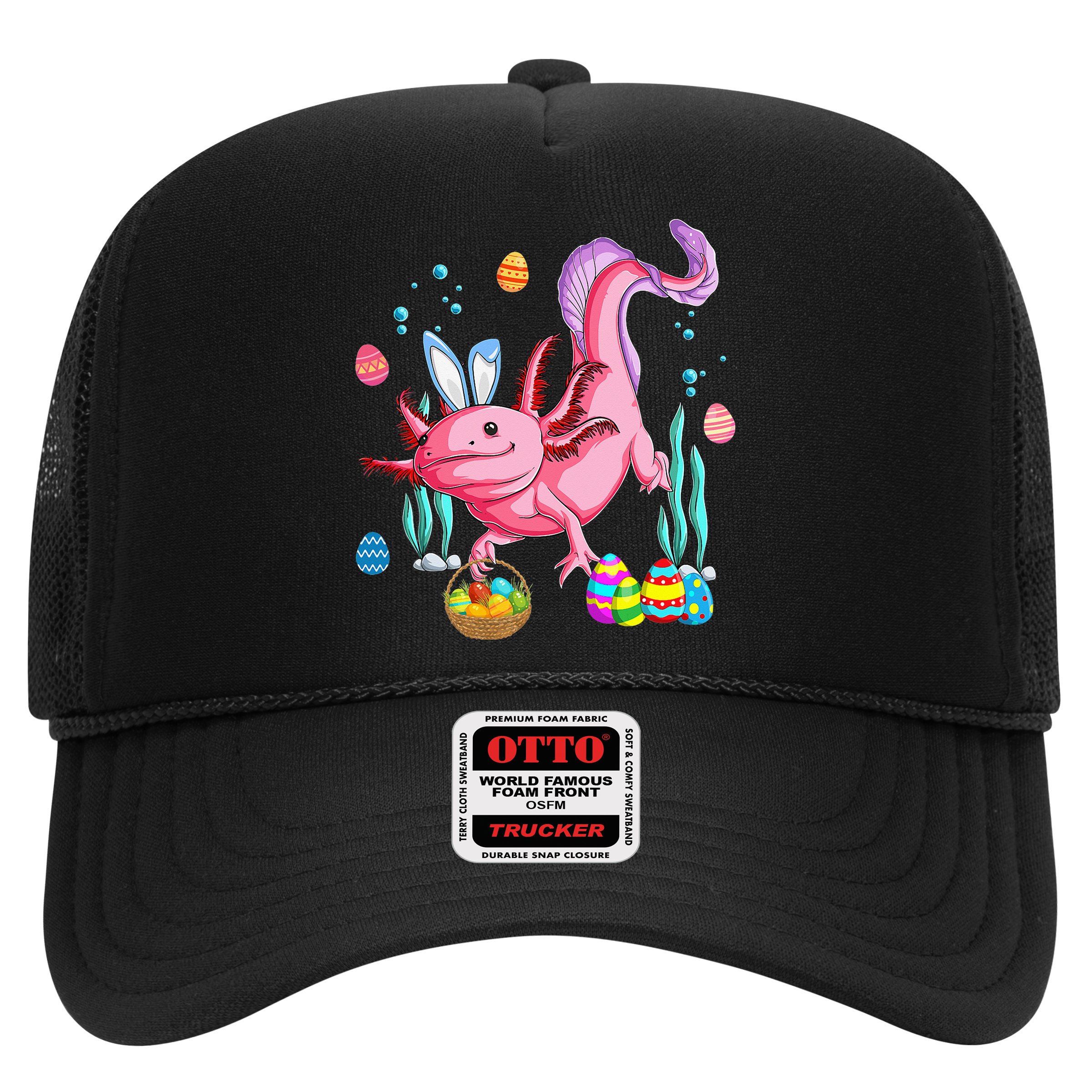 Bunny Axolotl Hunting Easter Eggs Basket Costume Hat