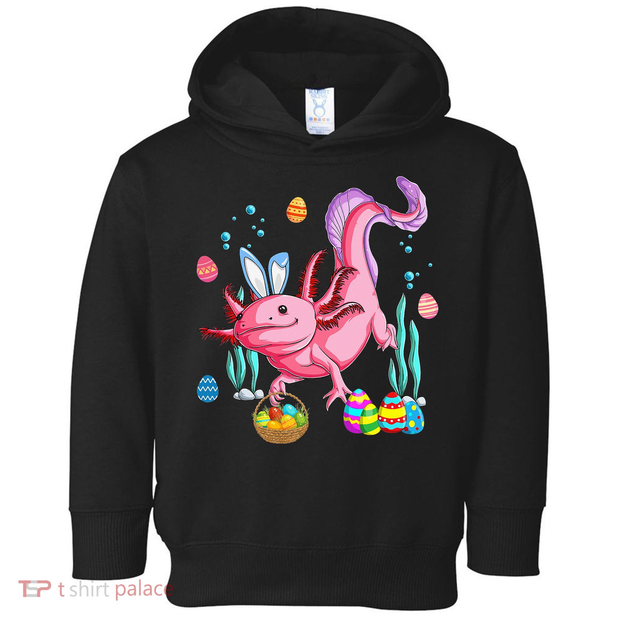 Bunny Axolotl Hunting Easter Eggs Basket Costume Toddler Hoodie