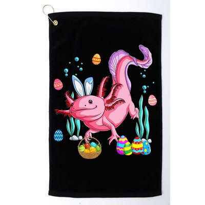 Bunny Axolotl Hunting Easter Eggs Basket Costume Golf Towel