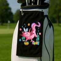 Bunny Axolotl Hunting Easter Eggs Basket Costume Golf Towel
