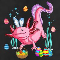 Bunny Axolotl Hunting Easter Eggs Basket Costume Golf Towel