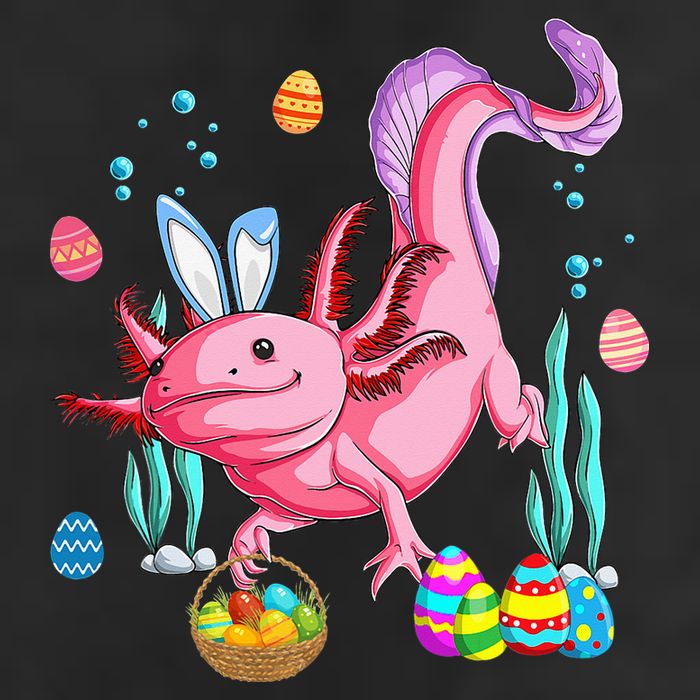 Bunny Axolotl Hunting Easter Eggs Basket Costume Golf Towel