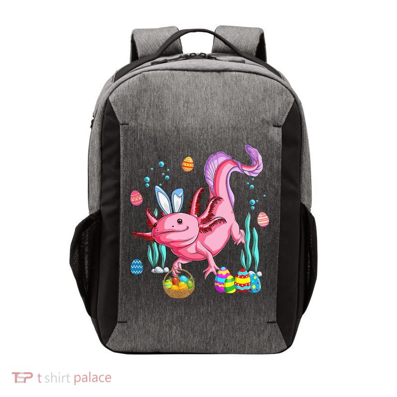 Bunny Axolotl Hunting Easter Eggs Basket Costume Vector Backpack