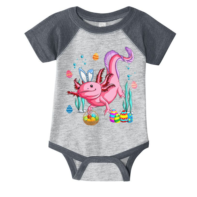 Bunny Axolotl Hunting Easter Eggs Basket Costume Infant Baby Jersey Bodysuit