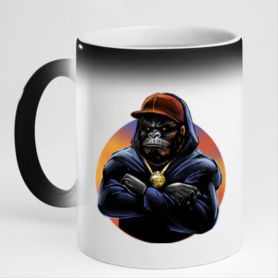 Bad Ass Hip Hop Monkey 11oz Black Color Changing Mug