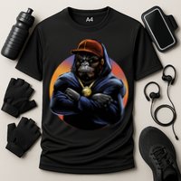 Bad Ass Hip Hop Monkey Cooling Performance Crew T-Shirt