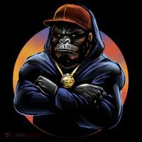 Bad Ass Hip Hop Monkey Drawstring Bag