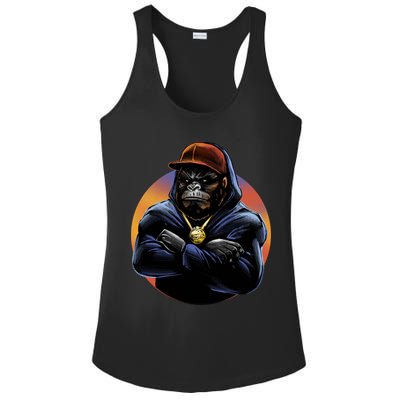 Bad Ass Hip Hop Monkey Ladies PosiCharge Competitor Racerback Tank