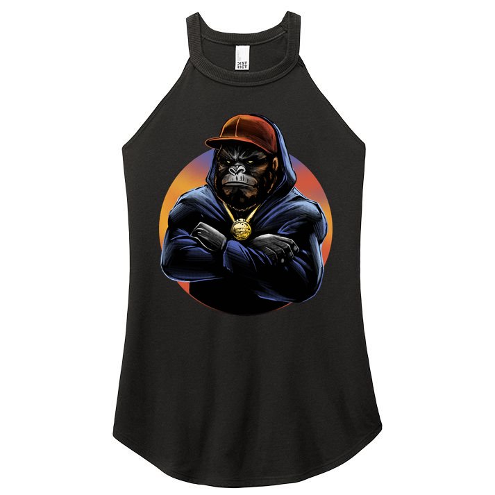 Bad Ass Hip Hop Monkey Women's Perfect Tri Rocker Tank