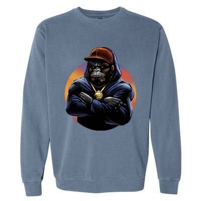 Bad Ass Hip Hop Monkey Garment-Dyed Sweatshirt