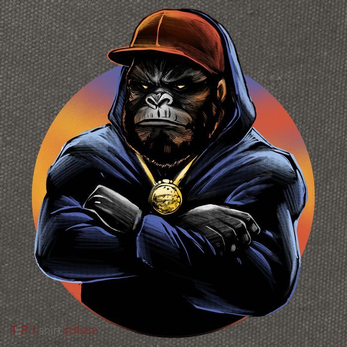 Bad Ass Hip Hop Monkey Cotton Canvas Backpack