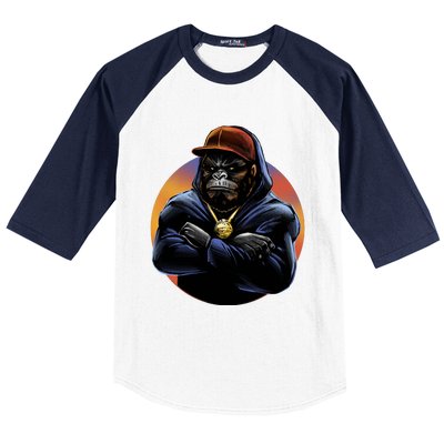 Bad Ass Hip Hop Monkey Baseball Sleeve Shirt