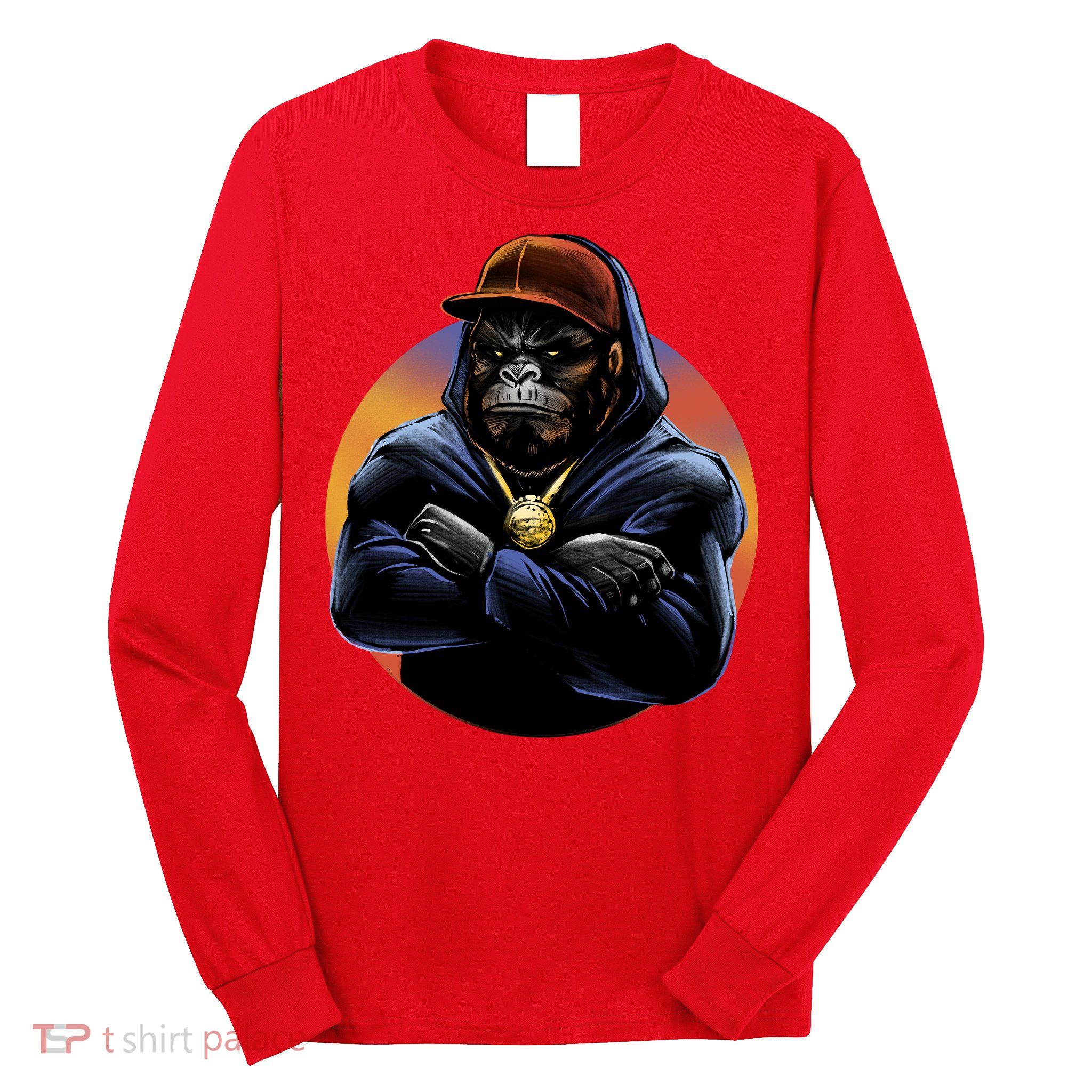 Bad Ass Hip Hop Monkey Long Sleeve Shirt