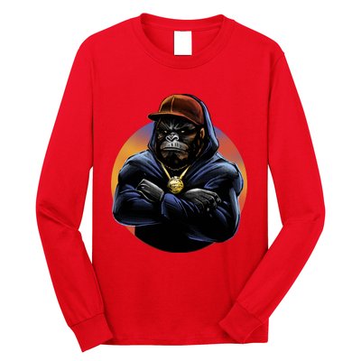 Bad Ass Hip Hop Monkey Long Sleeve Shirt