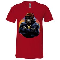 Bad Ass Hip Hop Monkey V-Neck T-Shirt