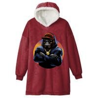 Bad Ass Hip Hop Monkey Hooded Wearable Blanket