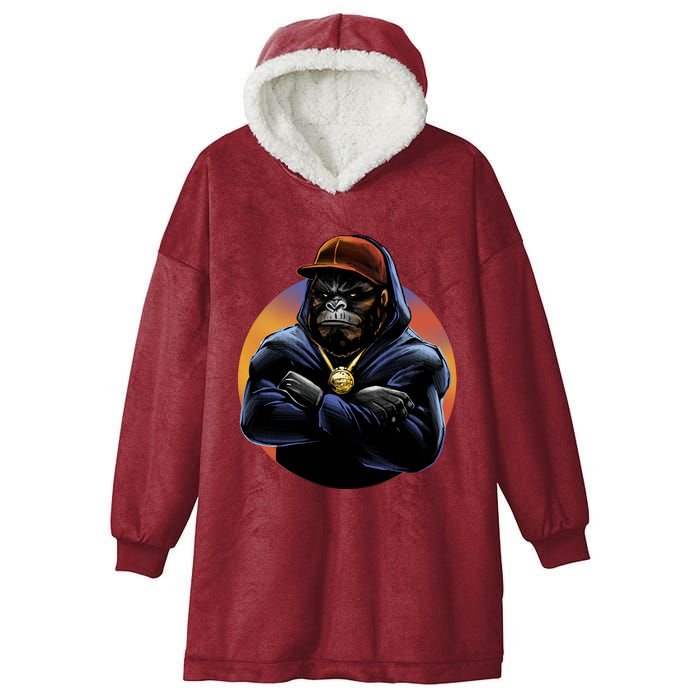 Bad Ass Hip Hop Monkey Hooded Wearable Blanket