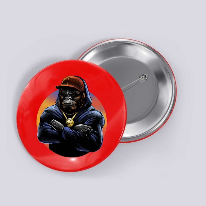 Bad Ass Hip Hop Monkey Button