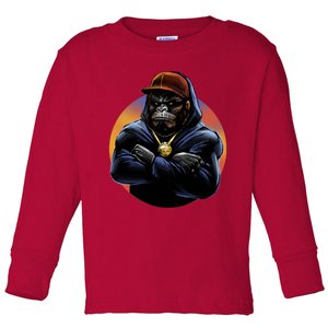 Bad Ass Hip Hop Monkey Toddler Long Sleeve Shirt